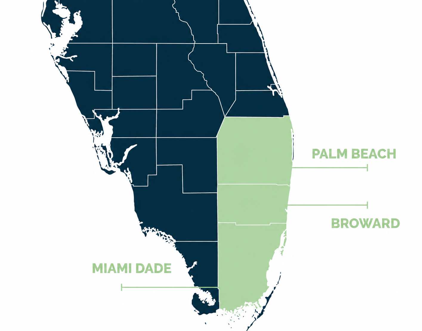 South Florida county map
